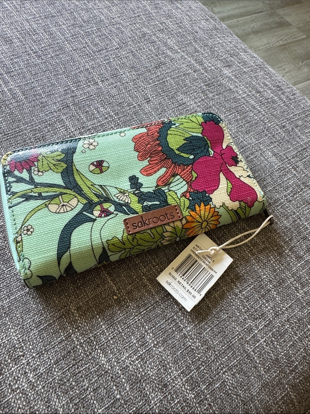 Sakroots Mint Multi Floral Zip-Around Wallet